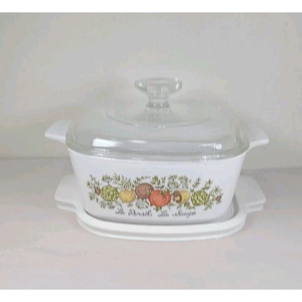 Corning Ware Spice Of Life Le Persil La Sauge Casserole w/lids A-1 1/2-B 1.5 Qt